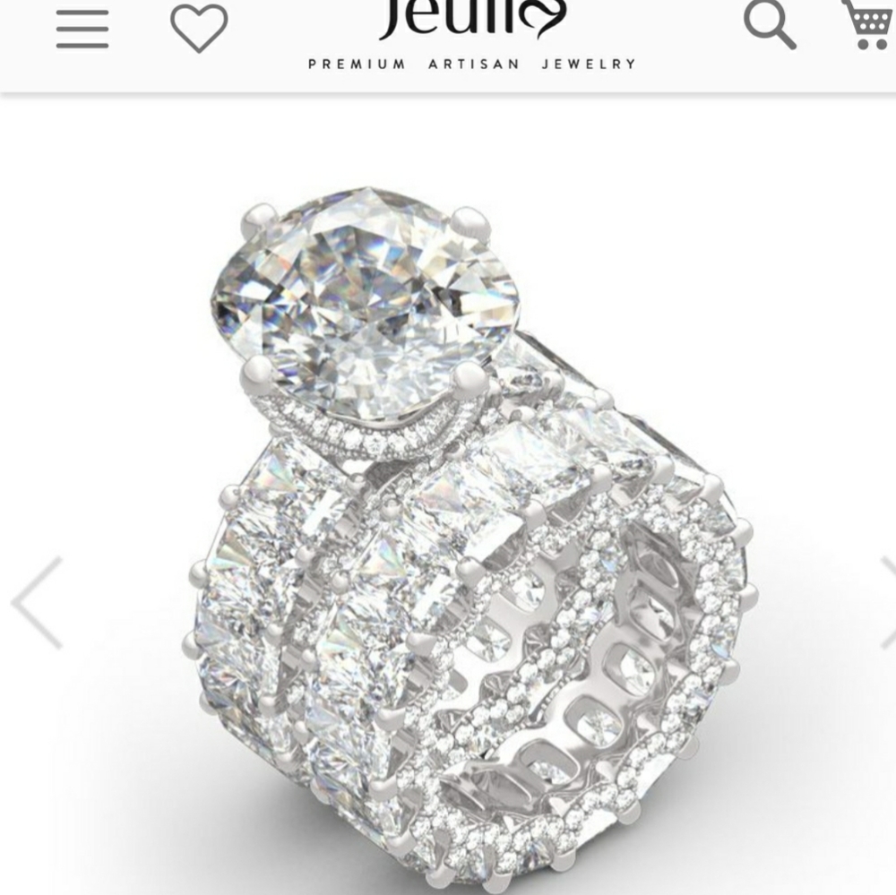 Jeulia sterling silver ring set